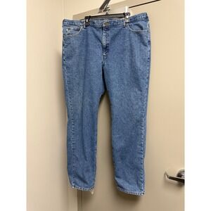 LL Bean Double L Classic Fit Fleece Lined Denim Jeans Mens 46x35 Blue Casual